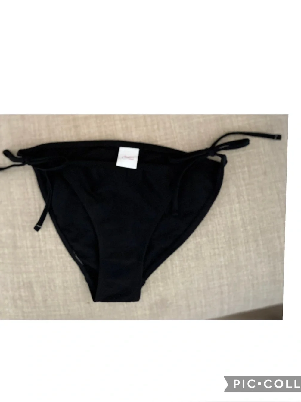 Candie’s Embroidered Floral Bird Tie Side Bikini Bottom XS Black NWOT